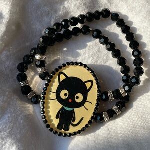 Vintage chococat crystal rhinestone bracelet